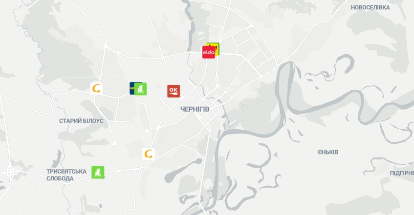 Онлайн-карта закладів України, де завжди є світло: кафе, магазини, АЗС та інше